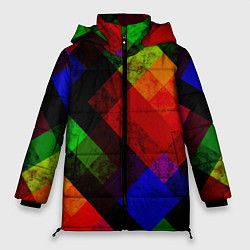 Куртка зимняя женская Яркий геометрический узор, цвет: 3D-красный