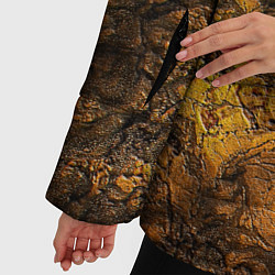 Куртка зимняя женская Желто-черная текстура камня, цвет: 3D-черный — фото 2