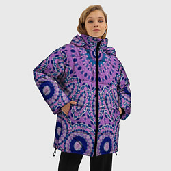 Куртка зимняя женская Сиреневый калейдоскоп, цвет: 3D-черный — фото 2