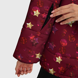 Куртка зимняя женская Россыпи золотых звезд, цвет: 3D-черный — фото 2