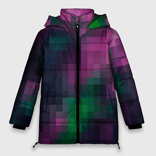 Женская зимняя куртка Разноцветный геометрический уз / 3D-Светло-серый – фото 1