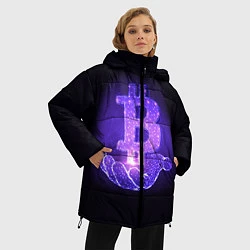Куртка зимняя женская BITCOIN IN HAND БИТКОИН, цвет: 3D-черный — фото 2