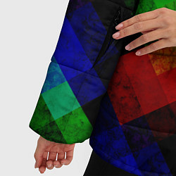 Куртка зимняя женская Разноцветный мраморный узор, цвет: 3D-черный — фото 2