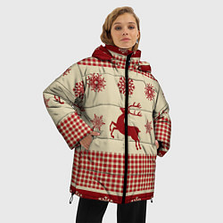 Куртка зимняя женская Олени, цвет: 3D-красный — фото 2