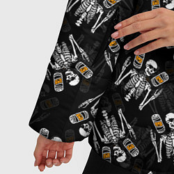 Куртка зимняя женская ПАТТЕРН СКЕЛЕТ HALLOWEEN PARTY, цвет: 3D-черный — фото 2