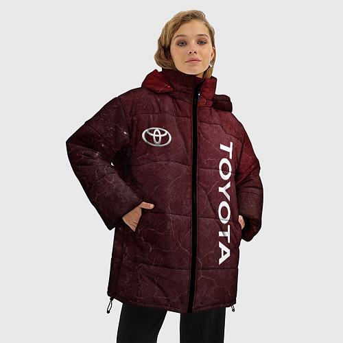 Женская зимняя куртка TOYOTA RED GRUNGE / 3D-Красный – фото 3