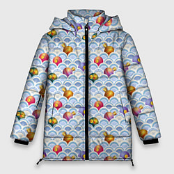 Куртка зимняя женская Праздничные Игрушки, цвет: 3D-черный