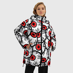 Куртка зимняя женская HALLOWEEN EYES ХЕЛЛОУИН ГЛАЗА, цвет: 3D-черный — фото 2