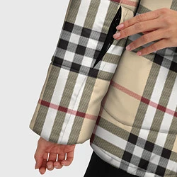 Куртка зимняя женская Клетчатый принт в стиле Burberry, цвет: 3D-светло-серый — фото 2