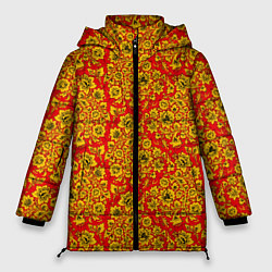 Куртка зимняя женская Хохломские узоры, цвет: 3D-светло-серый
