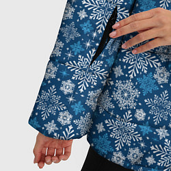 Куртка зимняя женская Снежные Узоры на Новый Год, цвет: 3D-черный — фото 2