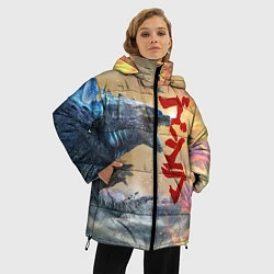 Куртка зимняя женская ГОДЗИЛЛА АТАКУЕТ!, цвет: 3D-черный — фото 2
