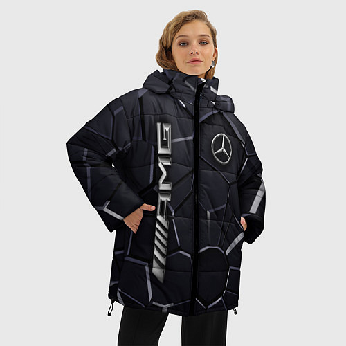 Женская зимняя куртка Mercedes AMG 3D плиты / 3D-Красный – фото 3