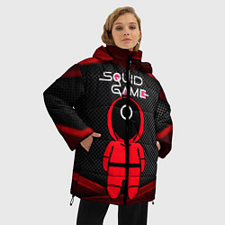 Куртка зимняя женская Игра в кальмара - 3D плиты, цвет: 3D-светло-серый — фото 2
