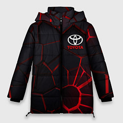 Куртка зимняя женская Тойота 3D плиты с подсветкой, цвет: 3D-черный