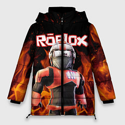 Куртка зимняя женская ROBLOX FIRE РОБЛОКС ОГОНЬ ПОЖАРНЫЙ, цвет: 3D-черный