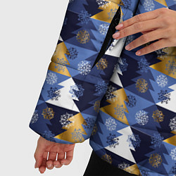 Куртка зимняя женская Ёлочки - Снежинки, цвет: 3D-черный — фото 2