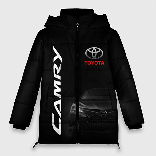 Женская зимняя куртка Черная Тойота Камри / 3D-Светло-серый – фото 1
