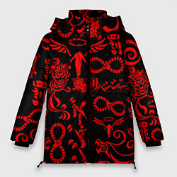 Куртка зимняя женская ТОКИЙСКИЕ МСТИТЕЛИ КРАСНЫЕ ТАТУ, цвет: 3D-черный