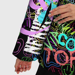 Куртка зимняя женская Neon graffiti Smile, цвет: 3D-черный — фото 2