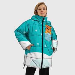 Куртка зимняя женская Маленький тигренок в кармане, цвет: 3D-черный — фото 2