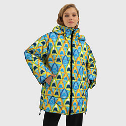 Куртка зимняя женская Зубастые Акулы, цвет: 3D-светло-серый — фото 2