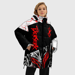 Куртка зимняя женская Берсерк черная маска с логотипом, цвет: 3D-светло-серый — фото 2