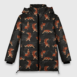 Куртка зимняя женская Тигр-хищник в облаках, цвет: 3D-черный