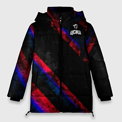 Куртка зимняя женская ЦСКА Dark Theme, цвет: 3D-черный