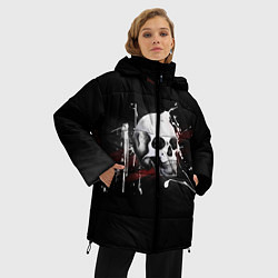 Куртка зимняя женская Череп Красно-черный, цвет: 3D-красный — фото 2