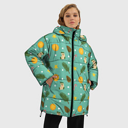 Куртка зимняя женская Cozy pattern Зимний узор, цвет: 3D-красный — фото 2
