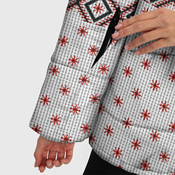 Куртка зимняя женская НОВОГОДНИЙ УЗОР, цвет: 3D-светло-серый — фото 2