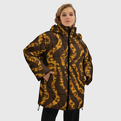 Куртка зимняя женская Шкура тигра леопарда гибрид, цвет: 3D-красный — фото 2
