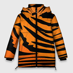 Куртка зимняя женская Шкура шерсть тигра, цвет: 3D-черный