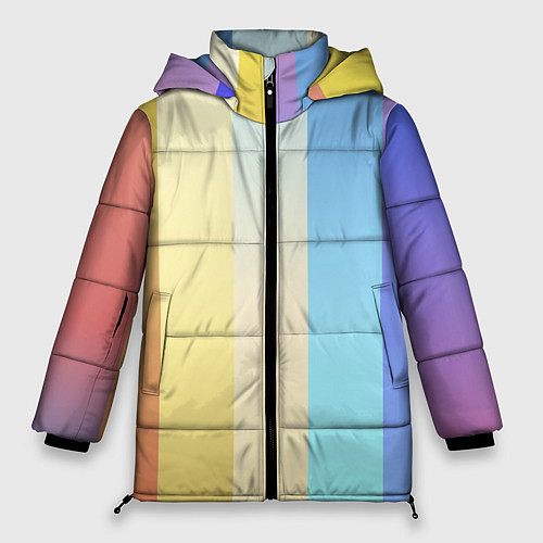 Женская зимняя куртка Полосатик / 3D-Светло-серый – фото 1