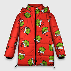 Куртка зимняя женская Гринч Похититель Рождества, цвет: 3D-красный