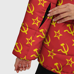 Куртка зимняя женская Серп и Молот СССР, цвет: 3D-красный — фото 2