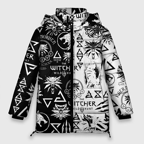 Женская зимняя куртка THE WITCHER LOGOOMBING ВЕДЬМАК ПАТТЕРН / 3D-Светло-серый – фото 1