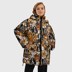 Куртка зимняя женская Собаки Разные Породы, цвет: 3D-черный — фото 2