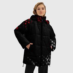 Куртка зимняя женская КРАСНО БЕЛЫЕ РУНЫ, цвет: 3D-черный — фото 2