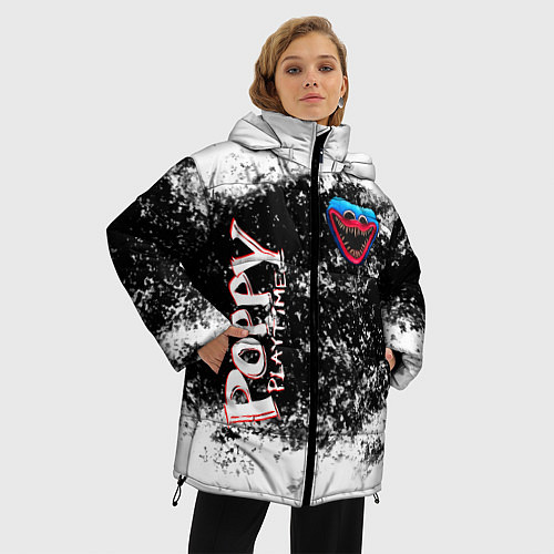 Женская зимняя куртка Poppy Playtime Гранж / 3D-Красный – фото 3