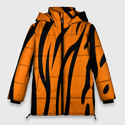Куртка зимняя женская Текстура тиграtiger, цвет: 3D-красный