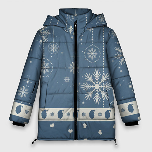 Женская зимняя куртка Капелька новогоднего настроения / 3D-Светло-серый – фото 1