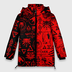 Куртка зимняя женская THE WITCHER LOGOBOMBING BLACK RED, цвет: 3D-светло-серый