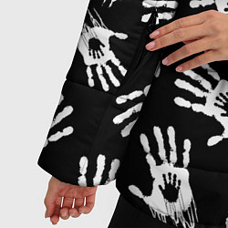 Куртка зимняя женская Death Stranding паттерн логотипов, цвет: 3D-светло-серый — фото 2
