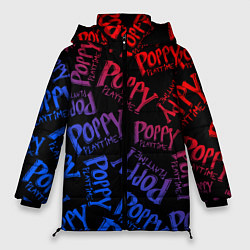 Куртка зимняя женская POPPY PLAYTIME LOGO NEON, ХАГИ ВАГИ, цвет: 3D-красный