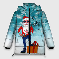 Куртка зимняя женская Hipster Santa 2022, цвет: 3D-красный