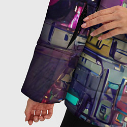 Куртка зимняя женская Городской киберпанк, цвет: 3D-черный — фото 2