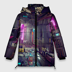 Куртка зимняя женская Городской киберпанк, цвет: 3D-светло-серый