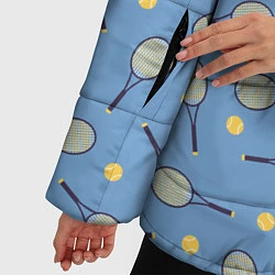 Куртка зимняя женская Большой теннис паттерн, цвет: 3D-черный — фото 2